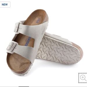 Birkenstock Arizona Soft Suede stone coin size 39